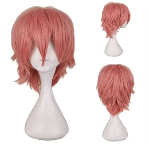 Anime Cosplay Wig For Fairy Tail Natsu Dragneel Costume Short Pink Synthetic Hair Wigs Party Peruca Pelucas