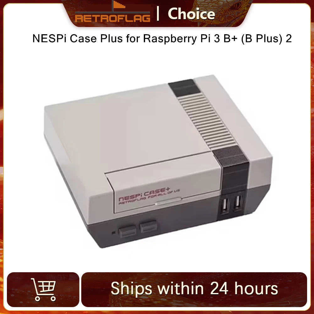 Carcasa Retroflag NESPi Plus con Botón de Encendido Funcional y Apagado Seguro para RetroPie Raspberry Pi 3/2 Modelo B y Raspberry Pi 3B+