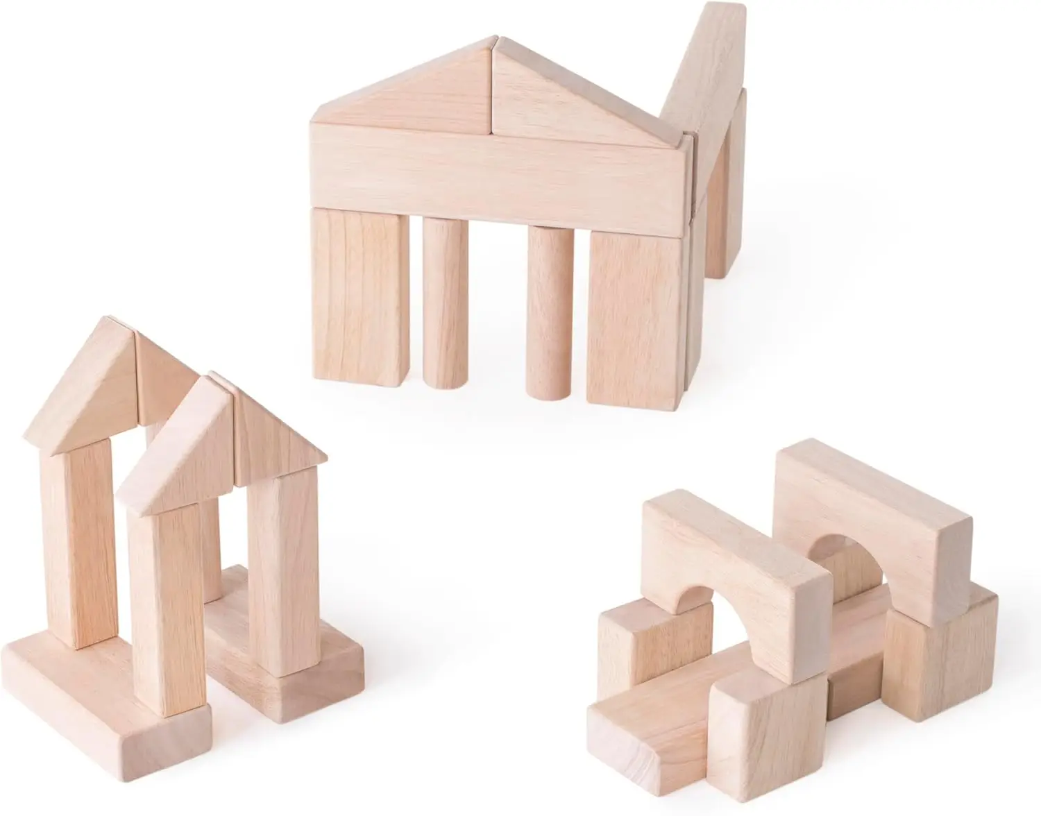 Juego de bloques de unidad D - Juego de 135 piezas: juguete de construcción creativo educativo STEM para niños pequeños, juego de construcción de bloques de madera