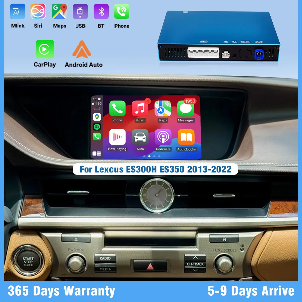 

Wireless CarPlay For Lexus ES250 ES350 ES300h 2013-2022 Android Auto Airplay GPS Navi Mirror Airplay Camera DSP Apple Car play