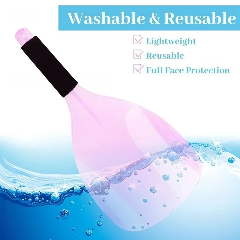 Hair Salon Face Shield Mask with Sponge Handle