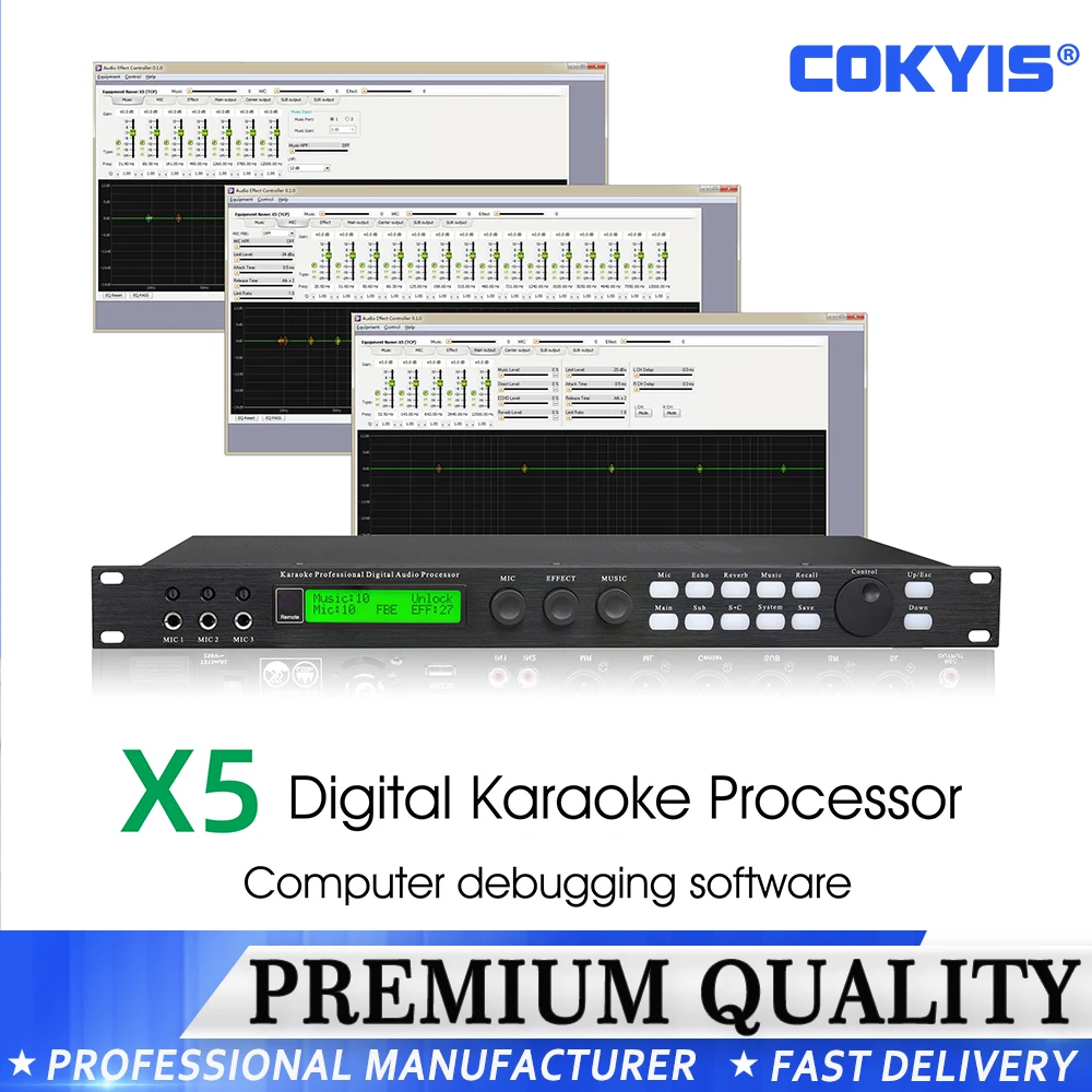 

Digital Karaoke Pre-effects KTV X5 Professional Digital Audio Echo Effect Processor System DSP Audio Processor X5