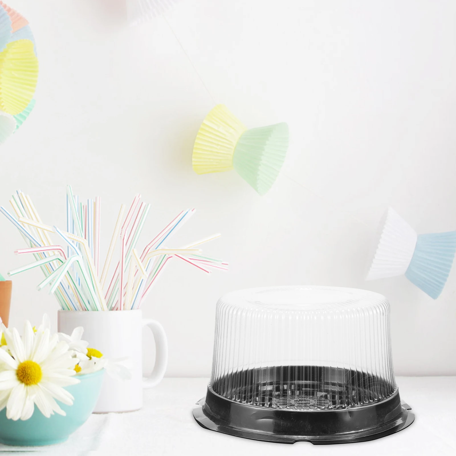 

10Pcs Clear Plastic Cake Containers 6inch Lids for Safe Transport of Cakes and Treats Plastic Cake Containers