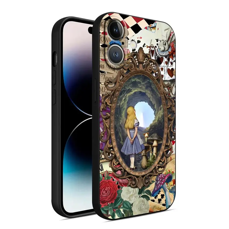 حافظة لهاتف آيفون XR 15 16 14 Plus 13 12 11 17 Pro Max XS Max 17Air 7 8 Disney Cute Alice
