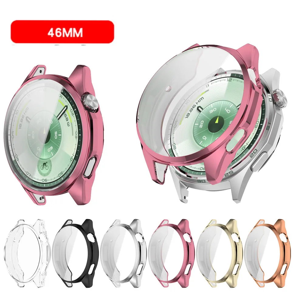 Soft Silicone Case For Huawei Watch GT6 41 46mm Smartwatch TPU Transparent Protective Case Shell Frame Cover Watch Accessories