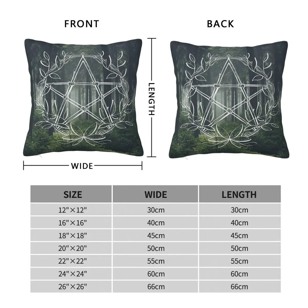 Pentacle In The Forest Dark Woodland Square Pillowcase Polyester Linen Velvet Creative Decorative Throw Pillow Cushion Cover