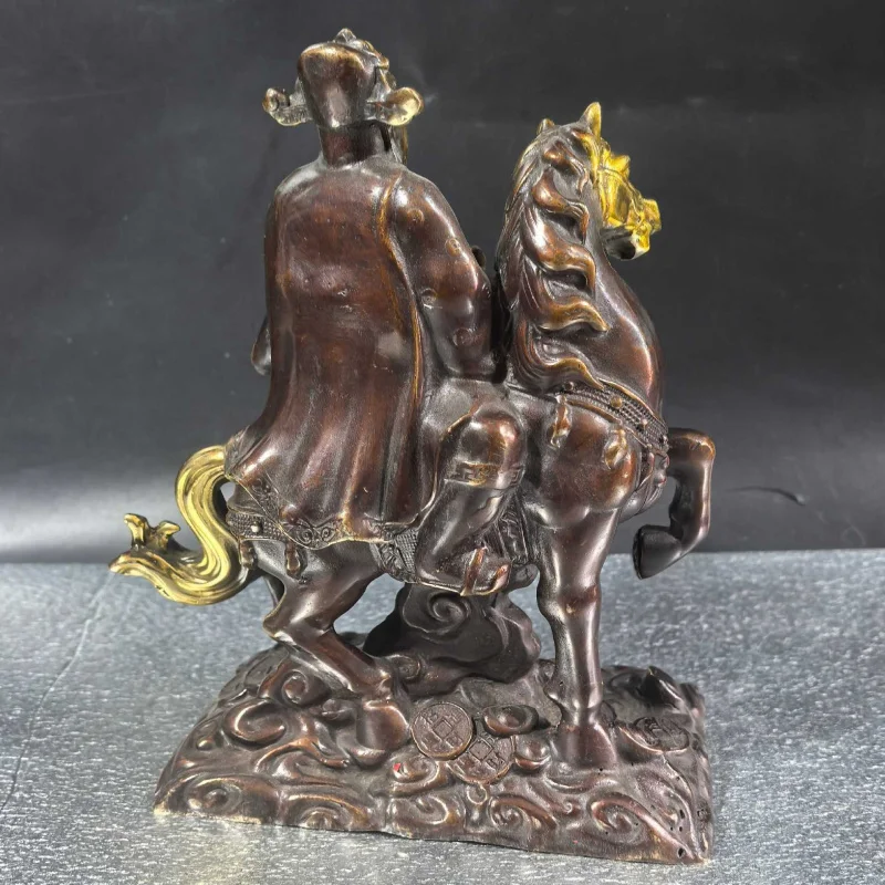 Gilt copper ornaments Year of Horse, symbolizing and prosperity, featuring the Bronze Seal God of Wealth, for