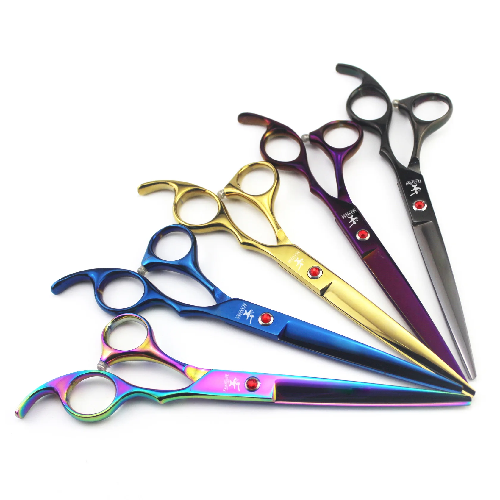 

XUANFENG 7 inch multiple color hair scissors 440C steel hairdresser cutting and thinning scissors, suitable for pet scissors