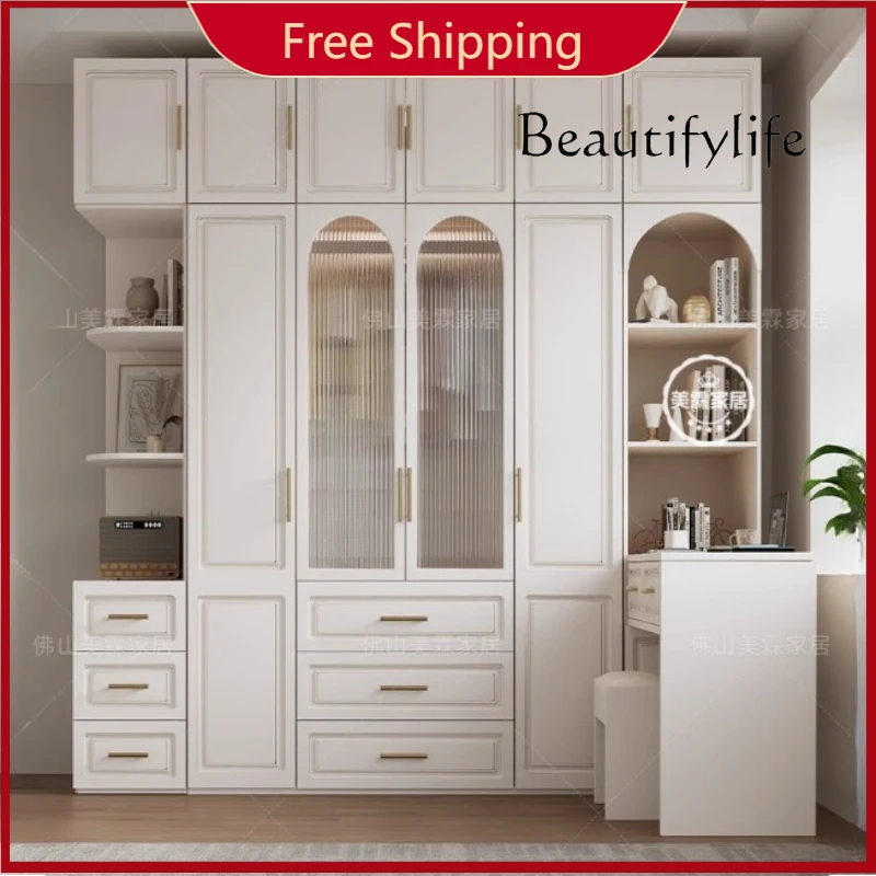 R White Closet For Clothes Home Bedroom Organizer Comfortable Storage Cabinet/ Closet Full Save Shelves Shelf Wardrobe Furniture
