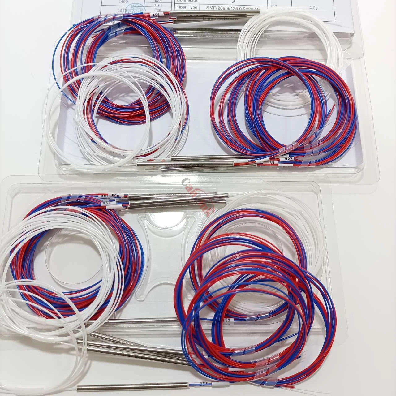 10pcs 10/90 20/80 30/70 40/60 50/50 Different Types 1x2 0.9mm Unbalanced Coupler Fiber Optic FBT Splitter, Without Connectors