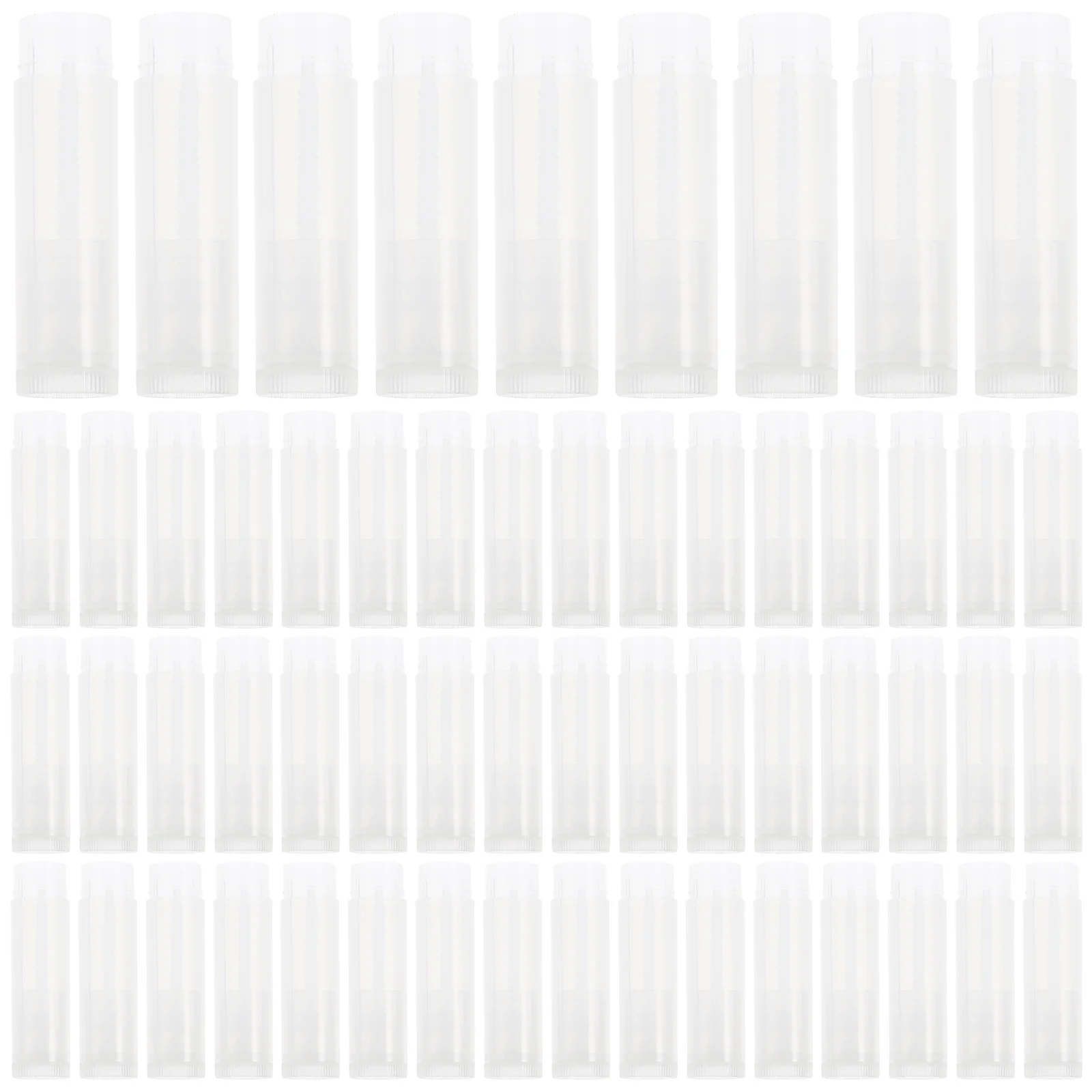 100 pçs tubo de bálsamo labial recipiente vazio com tampas para diy cuidados com os lábios recarregável suave push roda pp material batom