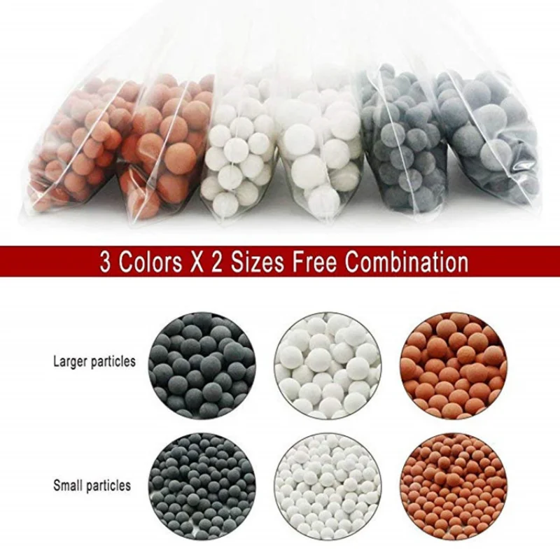 Shower Head Replacement Beads Water Filter Purification Energy Anion Mineralized Negative Ions Ceramic Balls Bathroom Accessory