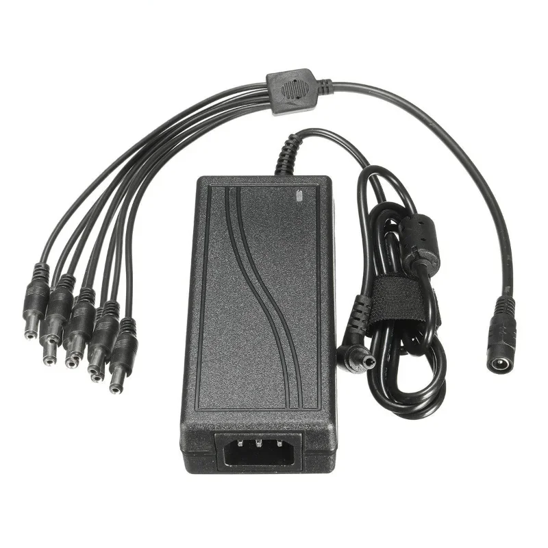 

8 Way Power+DC 12V 5A Monitor Power Adapter Power Supply Splitter Cable for Camera/Radios Surveillance CCTV CAMERA