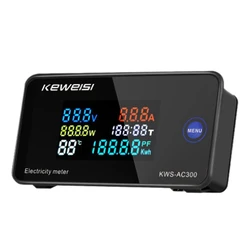 KEWEISI,KWS-AC300 Digital Voltmeter AC 50-300V Voltage 45-65Hz Power Energy Meter LED Wattmeter 0-10A Detector A