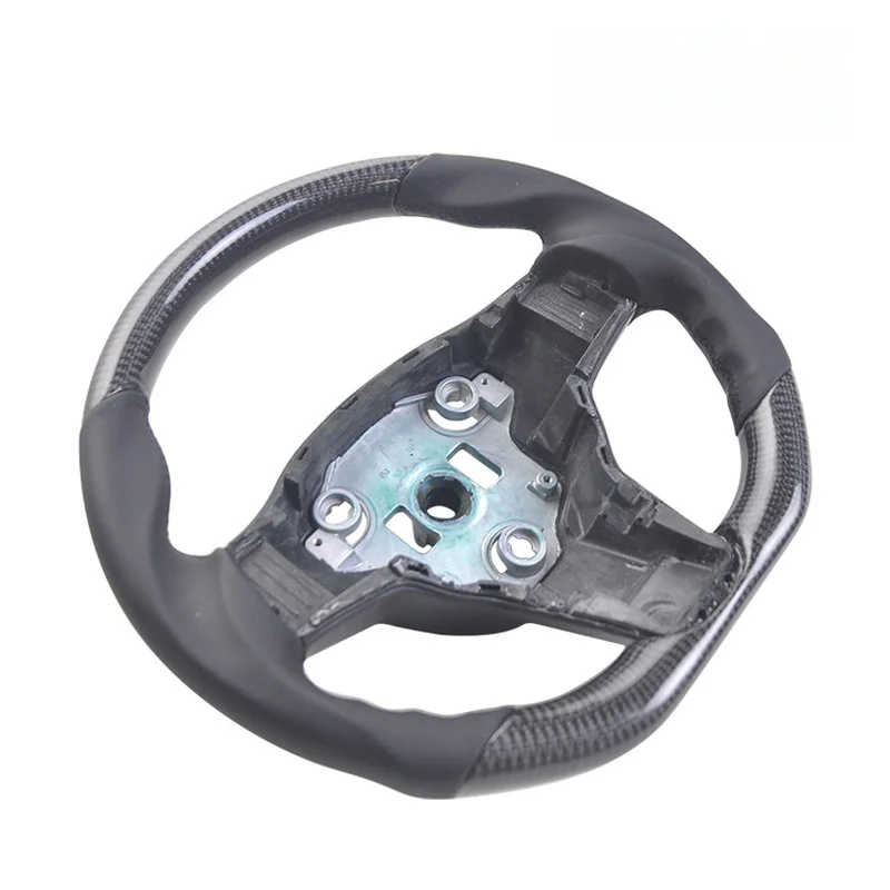 Suitable for Tesla Model 3 and Model Y, carbon fiber steering wheel, black