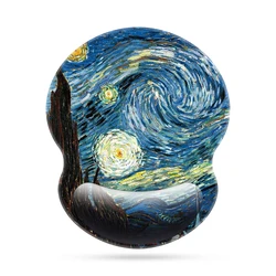 1pc Van Gogh Starry Sky Mouse Pad Wrist Ergonomic Soft Anti-Slip Wrist Rest Support Mat Computer Mouse Pad For Office PC