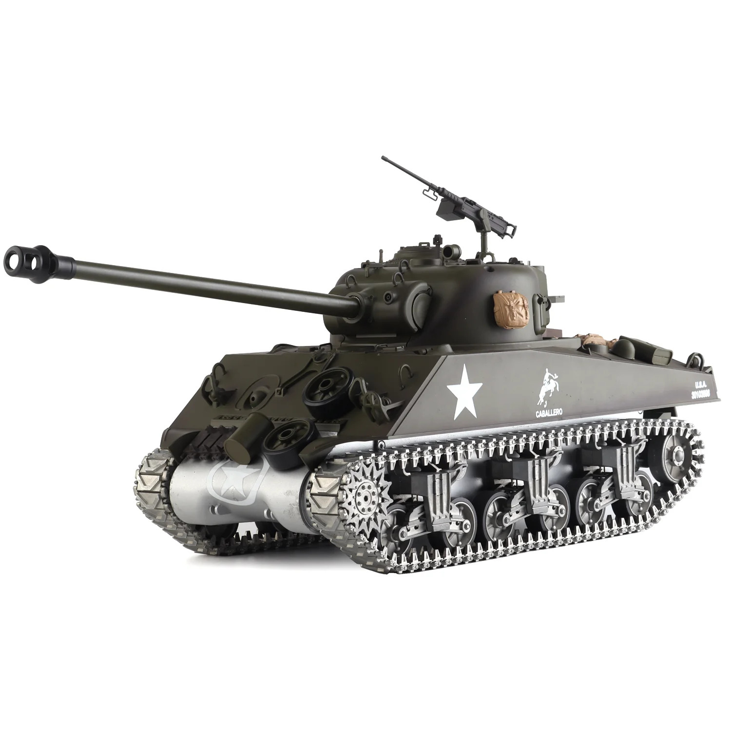 Heng Long rc tanks 1/16 U.S. M4A3 Sherman tank Model(Metal Chassis & Telescopic Gun Barrel )(360-Degree Rotating Turret)