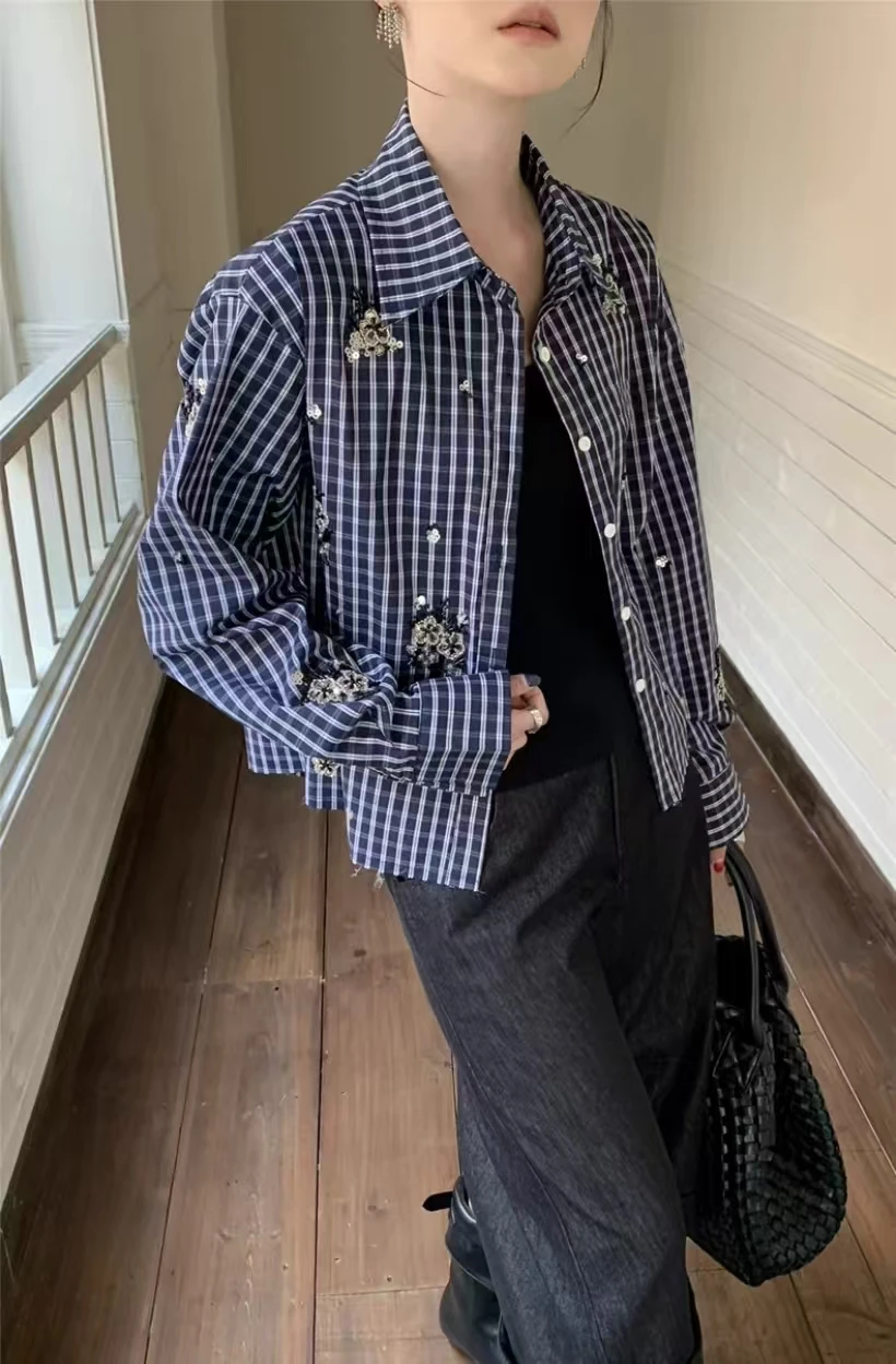 Neue Herbst Stickerei frauen Kurze Shirt Frau Kleidung Nette Shirts & Blusen Koreanische Beliebte Kleidung Weibliche Kleidung