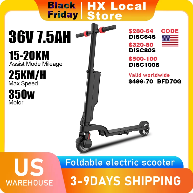 

HX X6 electric scooter e scooters 350W 25KM/H Foldable Electric Kick Scooter ecooters 5.5 Inch APP Smart adult Escooter