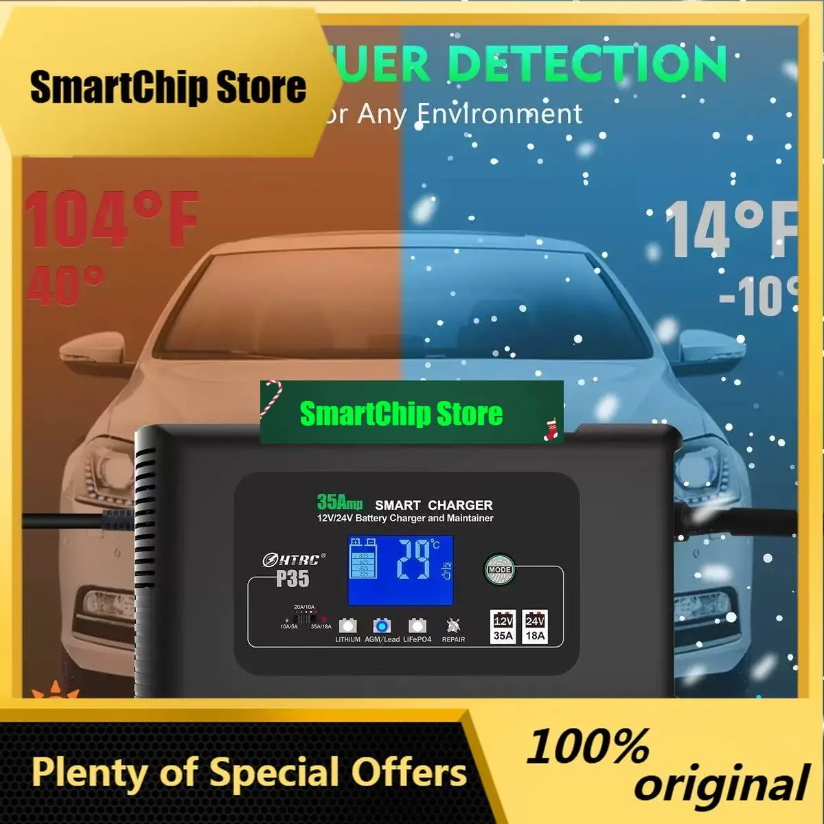 SmCpHTRC P35 12V24V Car Battery Charger Motorcycle Battery Charging 35A Charger HTRC