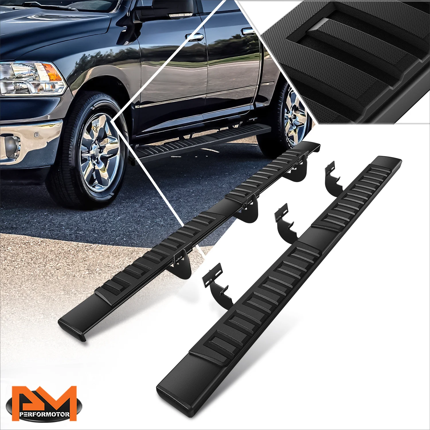 

For 09-24 Dodge Ram 1500-3500 Crew Cab 6" Aluminum Side Step Bar Running Boards