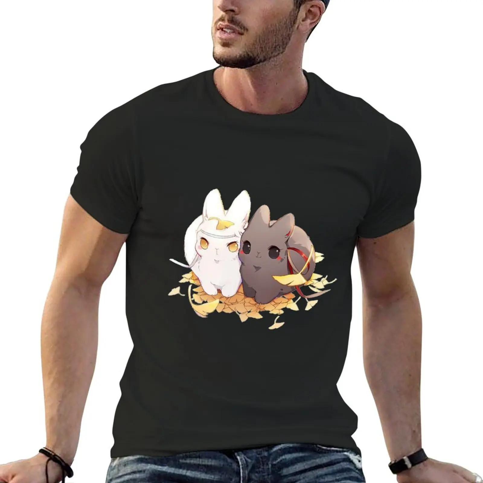 

Untamed.MDGZ.WangXian.Cutie.Bunnies T-Shirt quick drying man clothes baggy shirts shirts men graphic