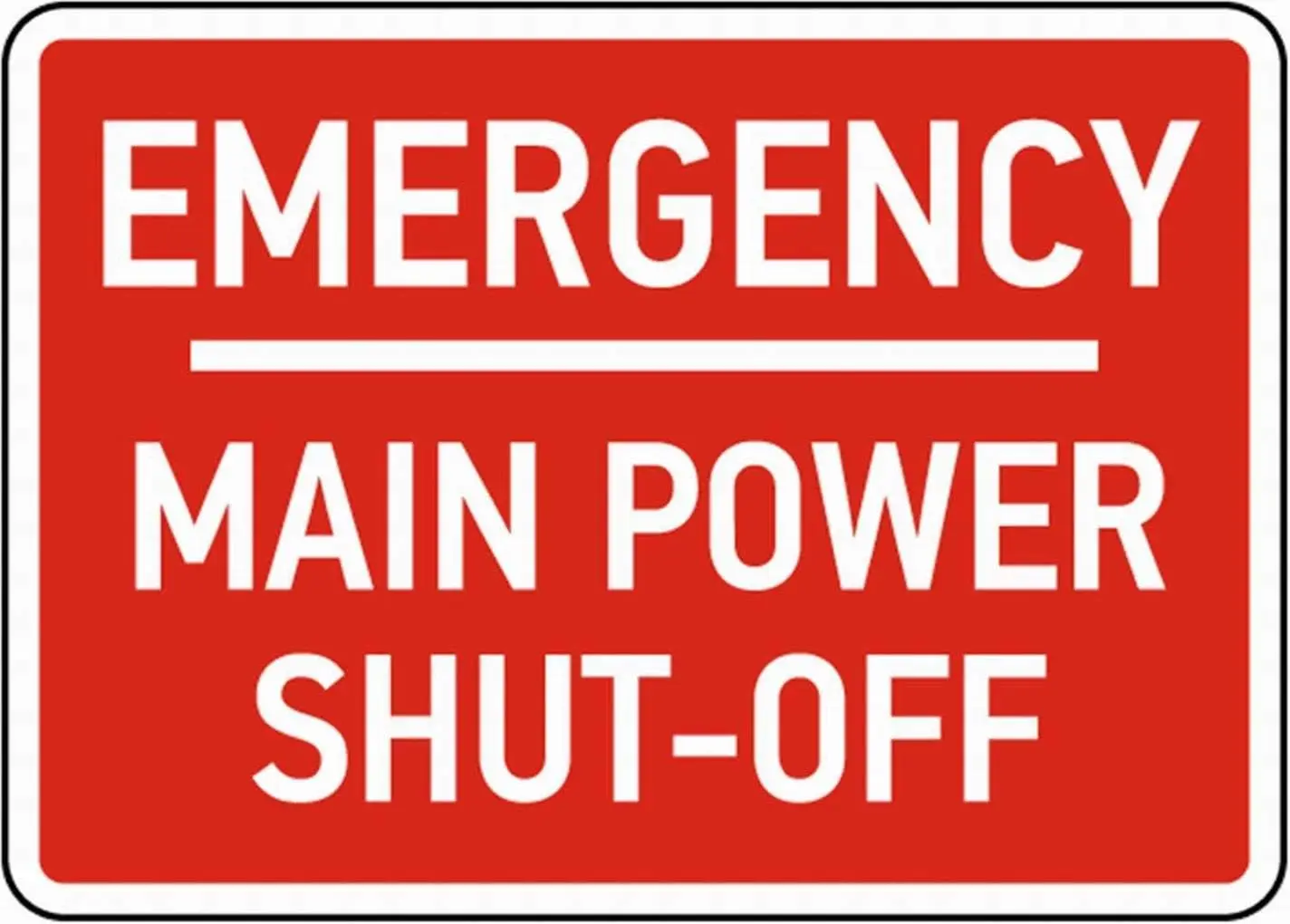 Tn Wll Decor Sfety Notce Wrnng Dnger Cuton Sgn 8x12 Emergency Mn Power Shut-Off Sgn