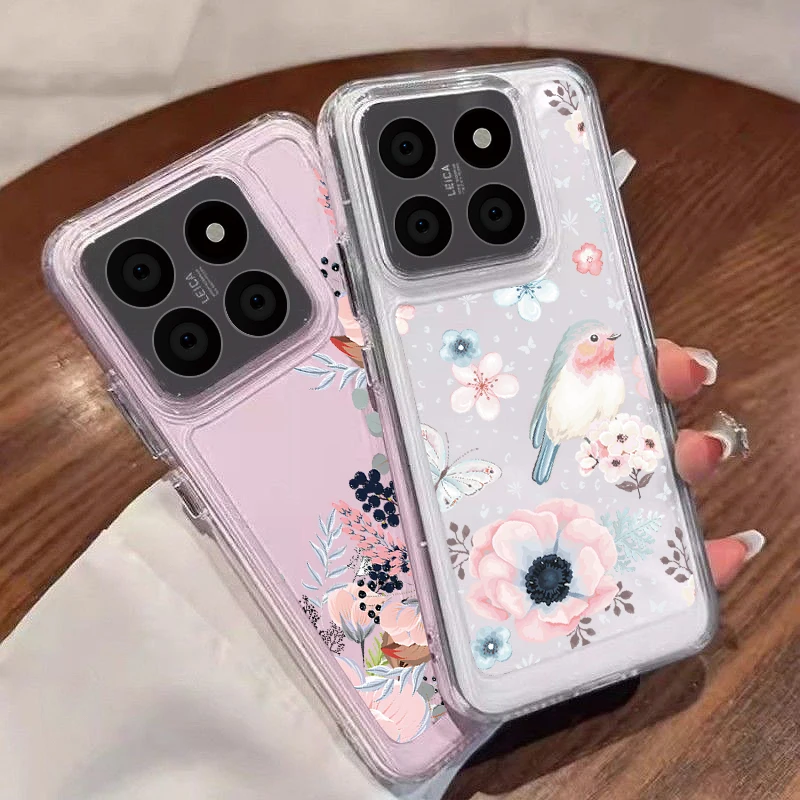 Flower Case For Xiaomi 13T 11T Poco X5 X6 F6 M6 Pro 4G Funda Redmi Note 13 12 Pro 5G 11 10 11s Mi 11 Lite 5G NE Clear Soft Cover