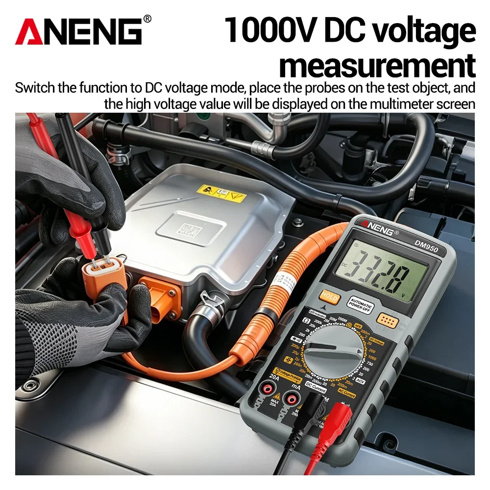 Digital Multimeter Smart Tester ANENG DM950 1999 Count AC/DC Voltage Current HFE Transistor Professional Multifunctional Detecto
