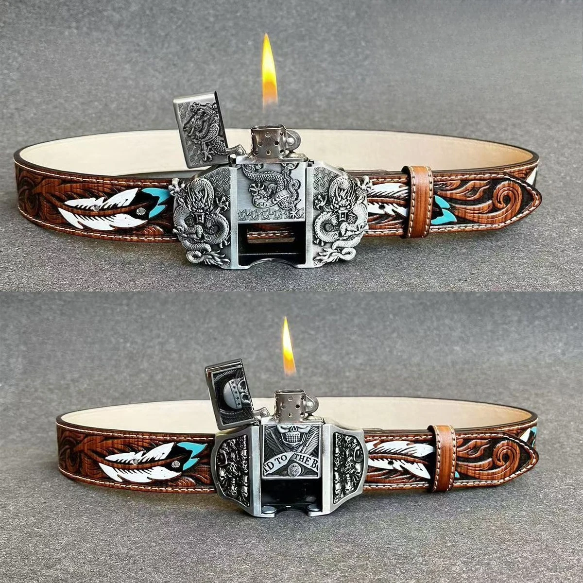 

Men's New Trendy Retro Belt Lighter Buckle, Personalized and Fashionable Men's Gift Lighters Smoking