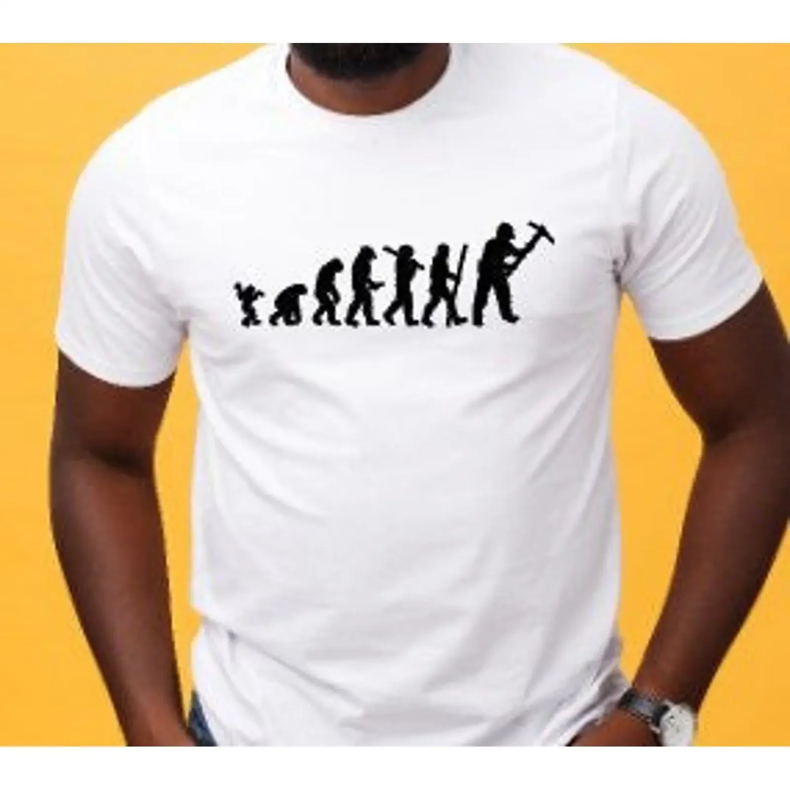 T-shirt drôle « Evolution des ouvriers du bâtiment » – Cadeau Fête des Pères, Noël, Anniversaire – Motif vintage délavé légèrement polyvalent