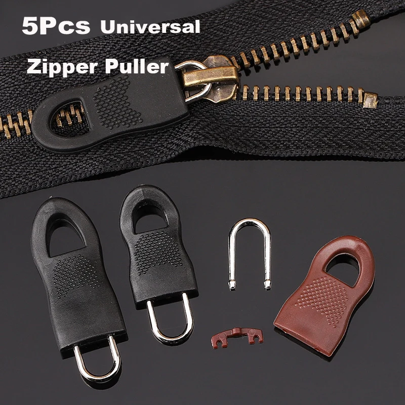 5Pcs Universal Zipper Puller Replacement Zipper Slider Tag Fixer Repair Zipper for Sewing Clothes Travel Bag Clothes Backpack