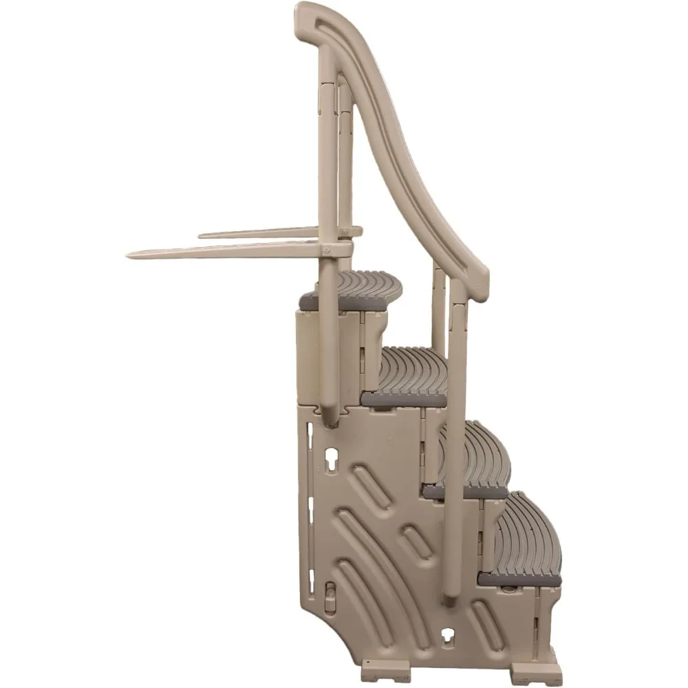 Confer Plastics Curve CCX-AG Drop-in oberirdische Poolstufe mit grauen Stufen – Grundstufe