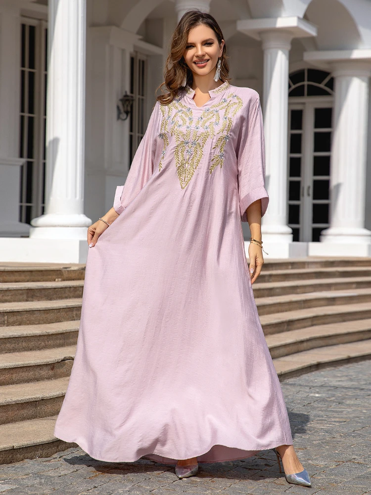 Muslim Party Dress for Women Autumn Jalabiya Abaya Ramadan Long Dresses Abayas Woman Embroidery Kimono Robe Caftan Vestidos 2023