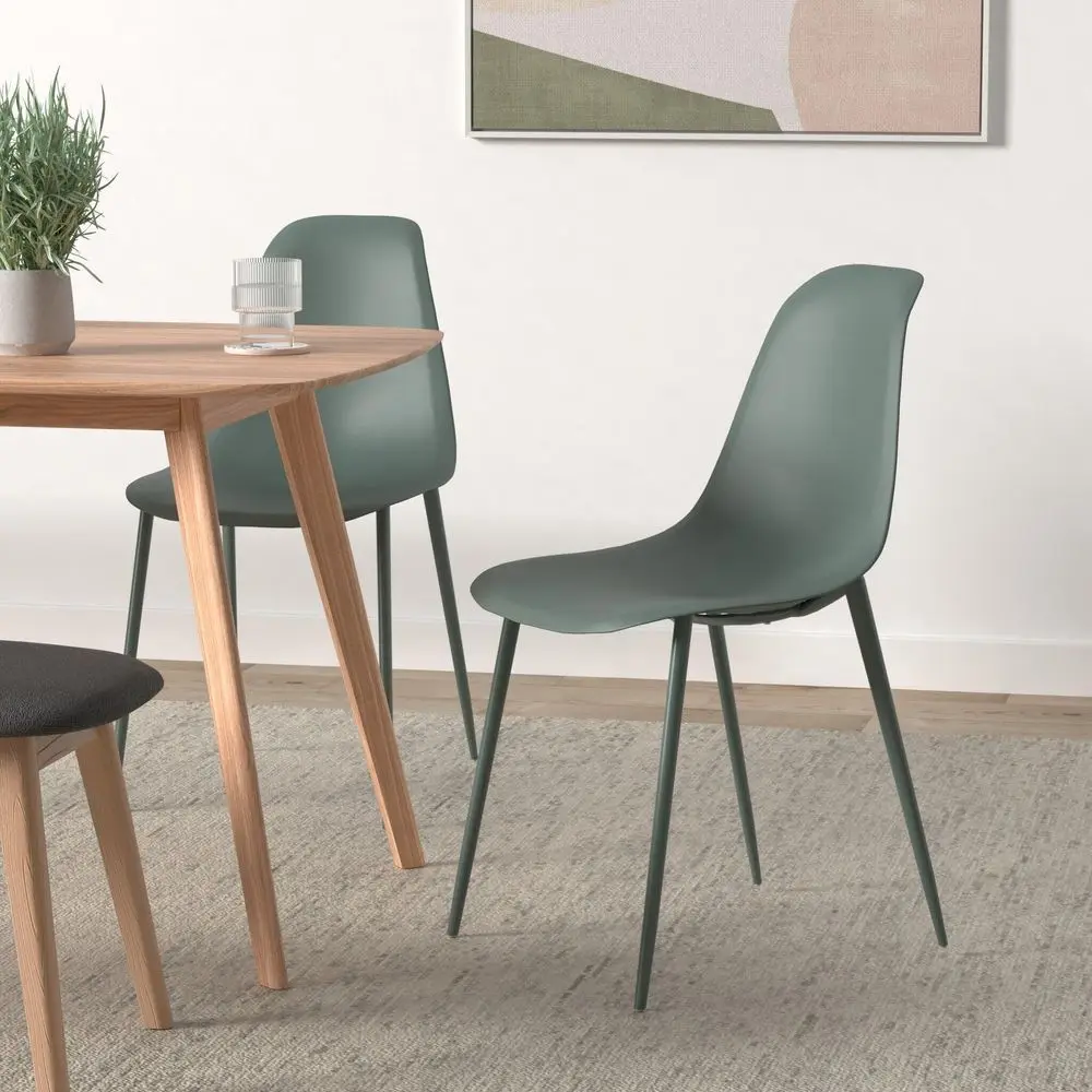 

Isla Modern Kitchen Chairs Set of 4 Plastic Dining Chair with Metal Legs Quick Assembly Simple Cafe Chairs Plastic for Indoor o