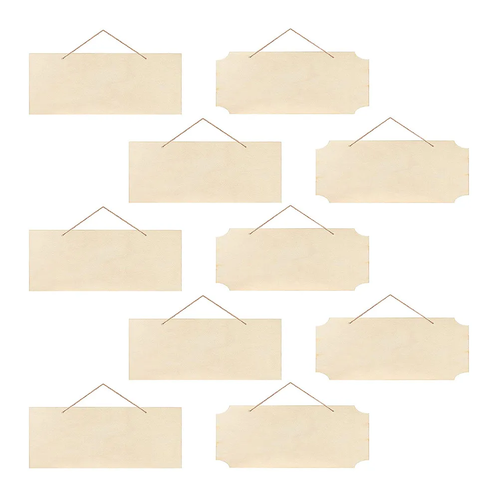 

10Pcs Blank Wood Plaque Unfinished Hanging Wood Sign for Crafts Handmade Home Decor Blank Wooden Signs for Crafts