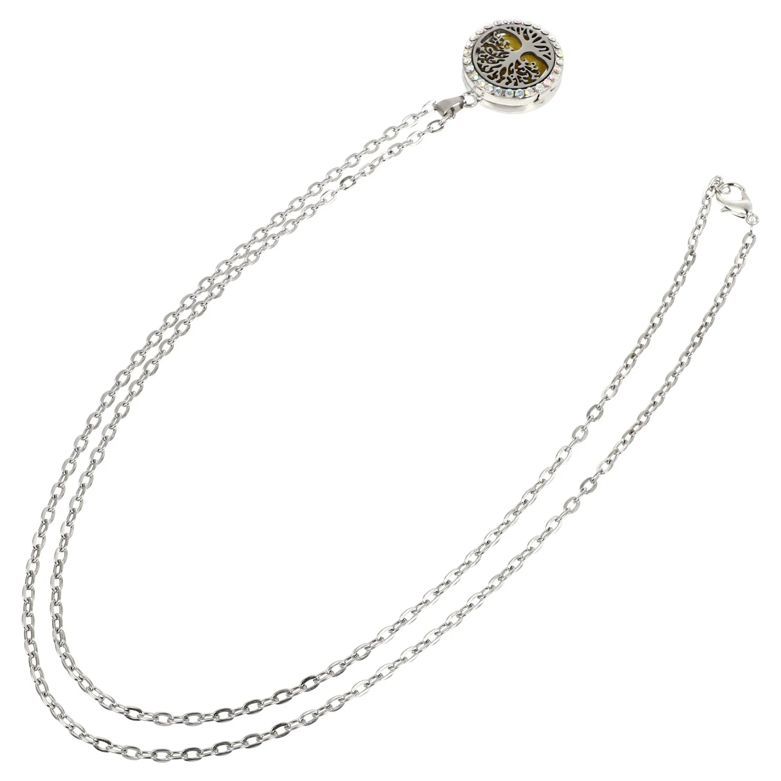 

Aromatherapy Essential Oil Necklace Perfume Diffuser Choker European and American Stainless Steel Miss