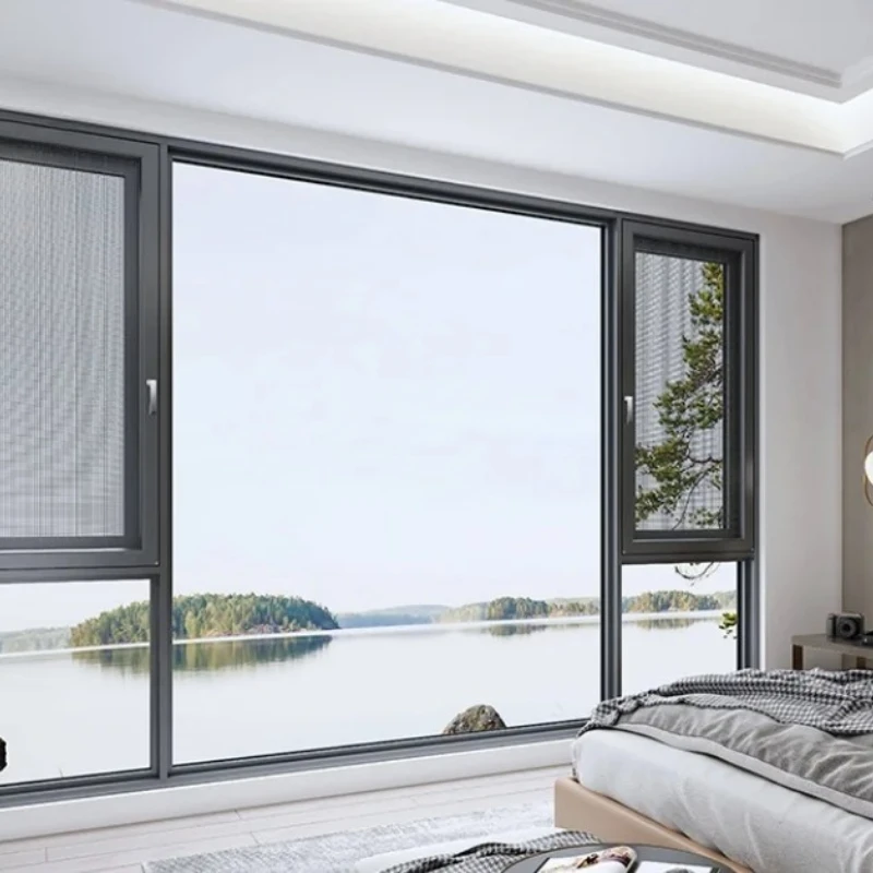 

Corrosion-resistant double-glazed aluminum alloy windows for bathrooms Folding open blinds Curtain types