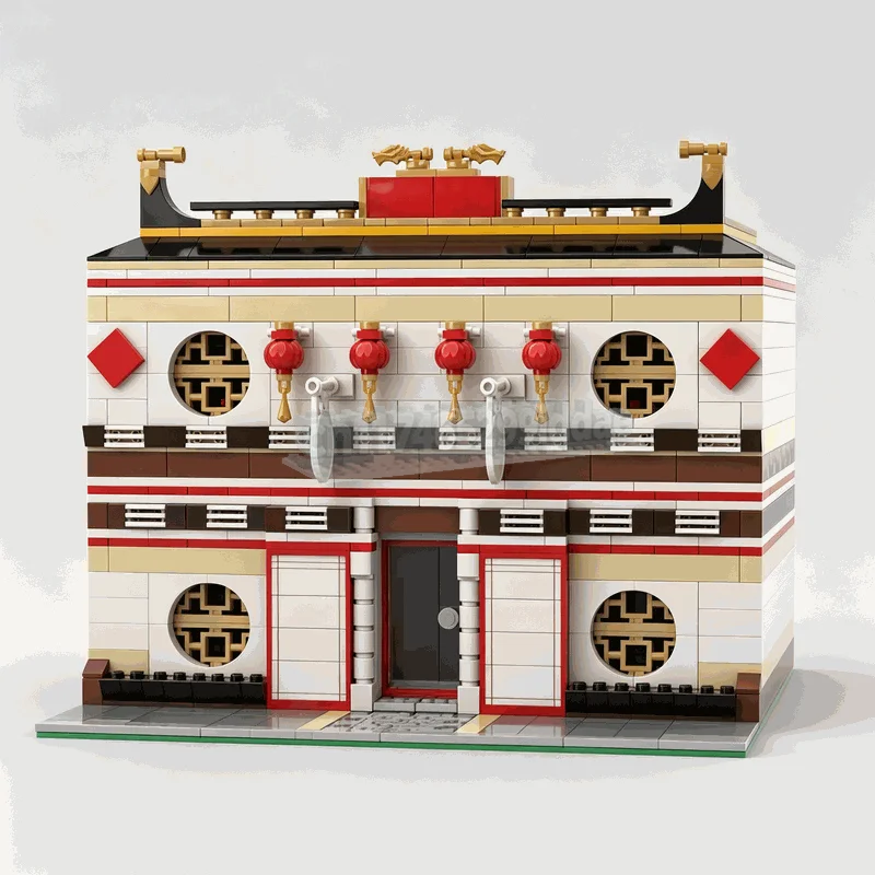 4072PCS Oriental Restaurant Modular MOC Creative Street View Model Custom Puzzle Architecture DIY Assembly Toy Building Blocks