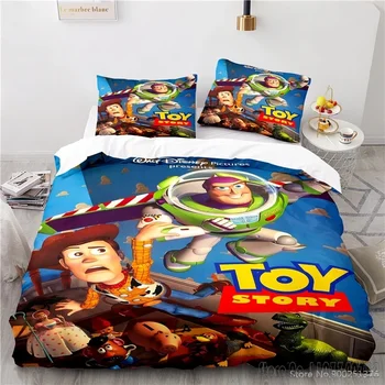 Toy Story Woody Buzz Lightyear Zestaw kołdry HD Poszewka na kołdrę dla dzieci Zestawy pościeli Pościel Sypialnia Wystrój