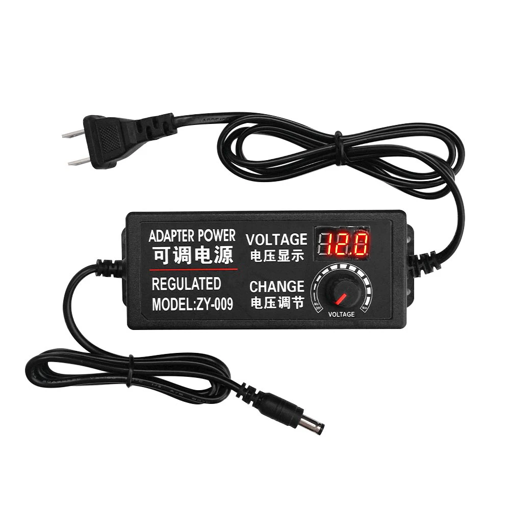 AC100-220V To DC3-24V Adjustable Voltage DC Power Adapter Stepless Speed Regulation Dimming 2A 3A 5A with Display Screen