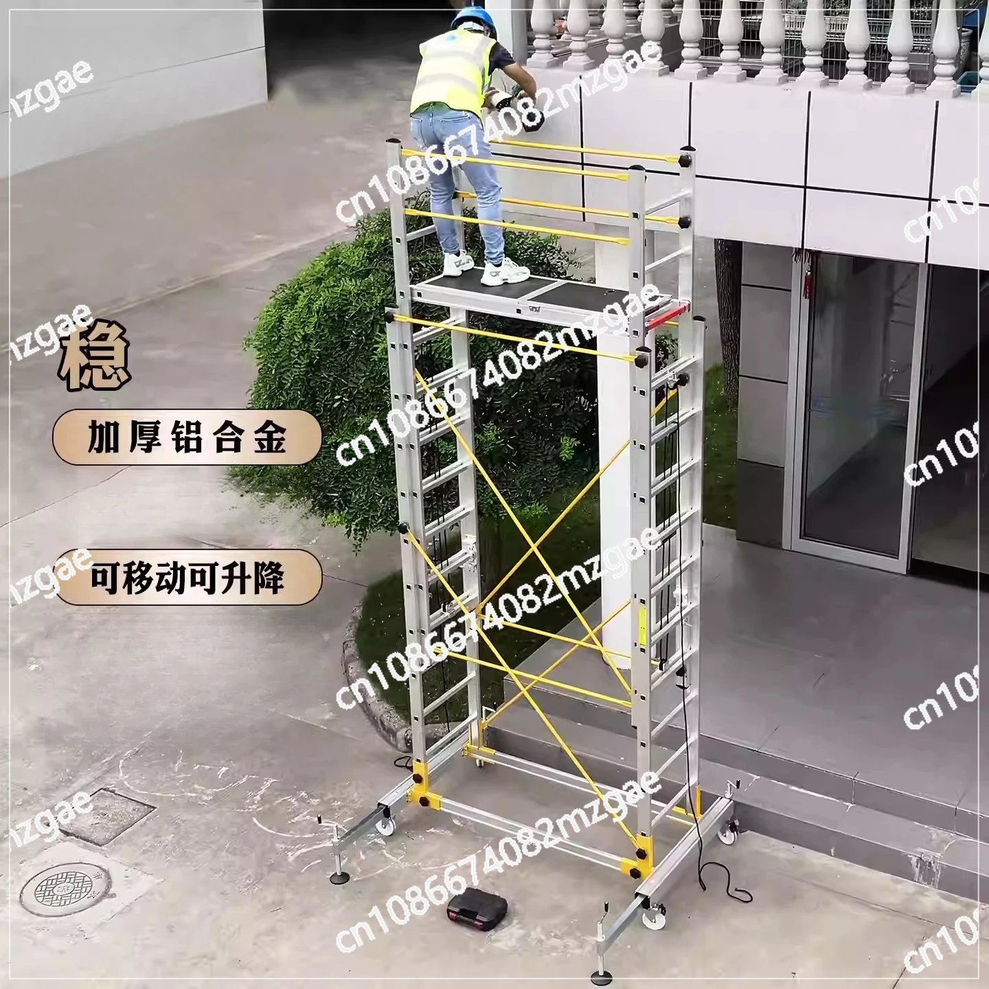 Aluminum Alloy Scaffolding Movable Telescopic Scaffolding Factory  Folding Engineering Ladder Platform and Pedal Accessories