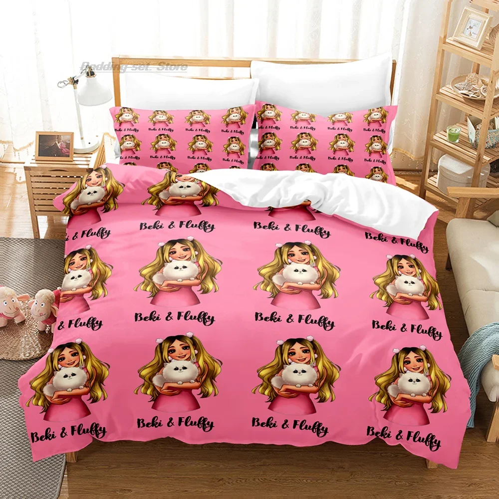 

Rebekah Wing Merch Beki & Fluffy Bedding Set Single Twin Full Queen King Size Bed Set Aldult Kid Bedroom Duvetcover Sets 3D