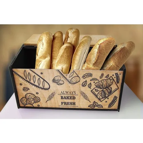 Depoexpres Wooden Bread Basket Black