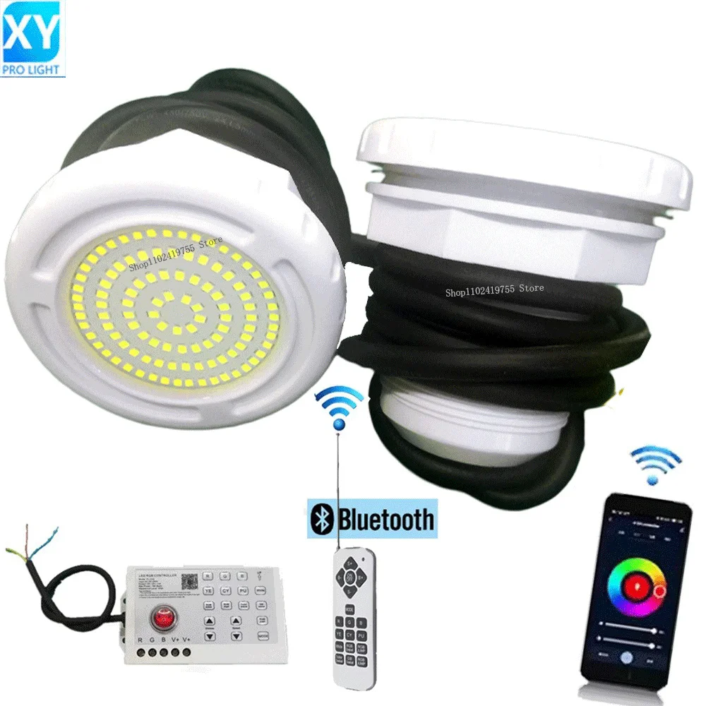 15W RGB LED Underwater Swimming Pool Lights AC85-265V DC12V Bluetooth APP Control IP68 Waterproof Fountain Landscape Lamp Party