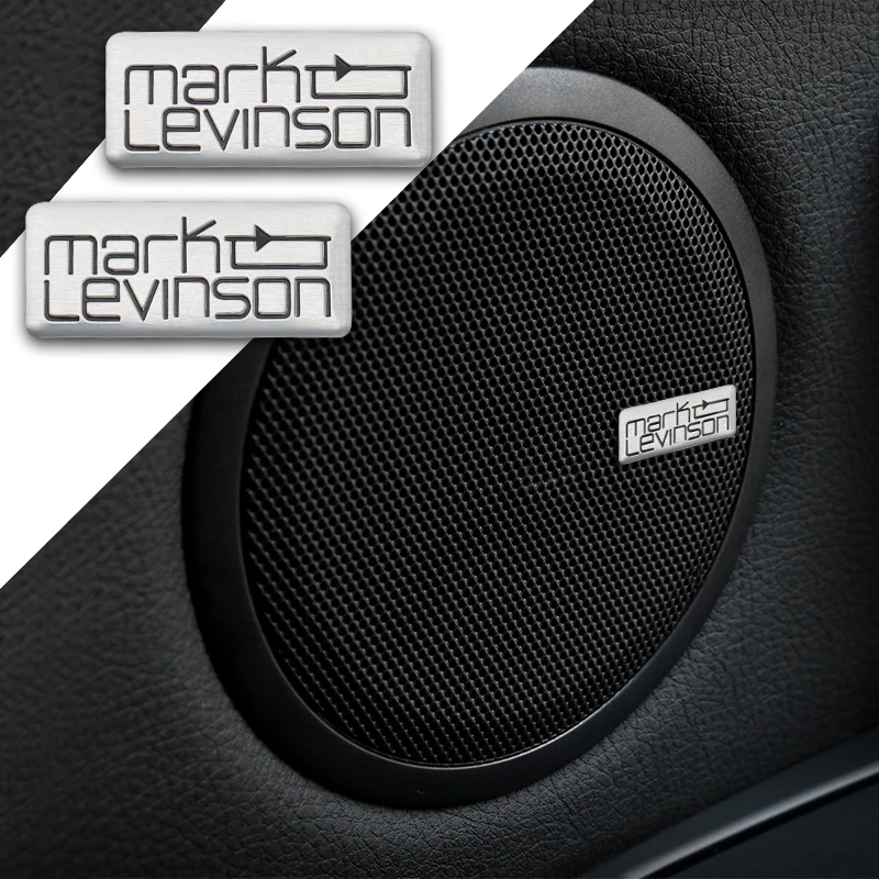 2/4pcs High-Quality Car Mark Levinson Logo Emblem Sticker 3D Metal Aluminum Speaker Audio Decorate Decals Tools Auto Accessories