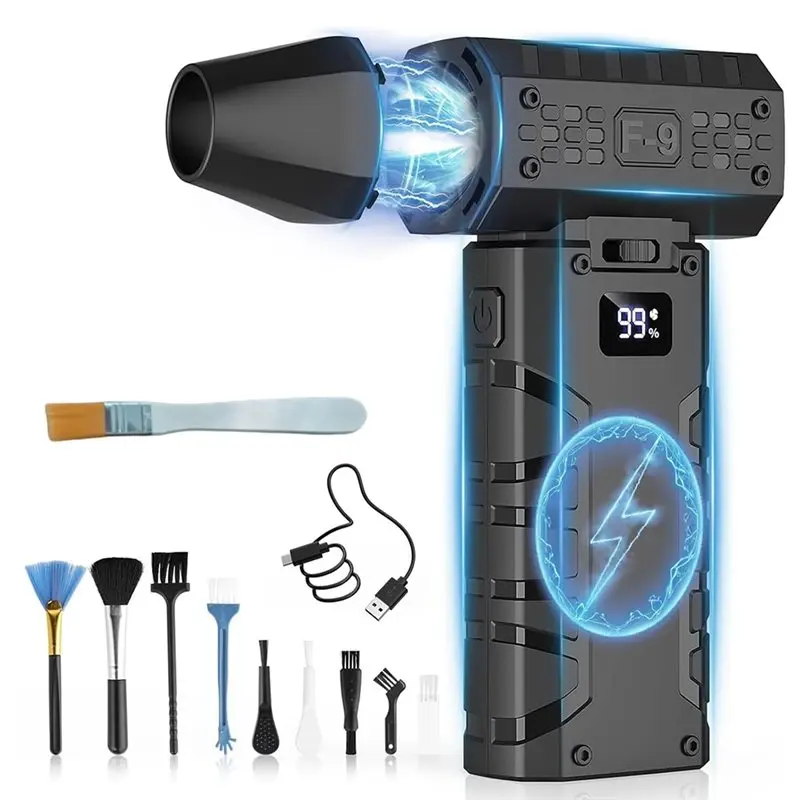 

【HAPPY】Jet Blower For Indoor Turbo Hair Dryer 100 Gears Brushless Motor For Camping/Car Cleaning/Dust Removal