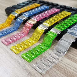 Transparent Glacier band for Samsung Galaxy watch 6/5/pro/4/classic/Active 2 bracelet huawei gt 2-3-pro-4 20mm/22mm watch strap