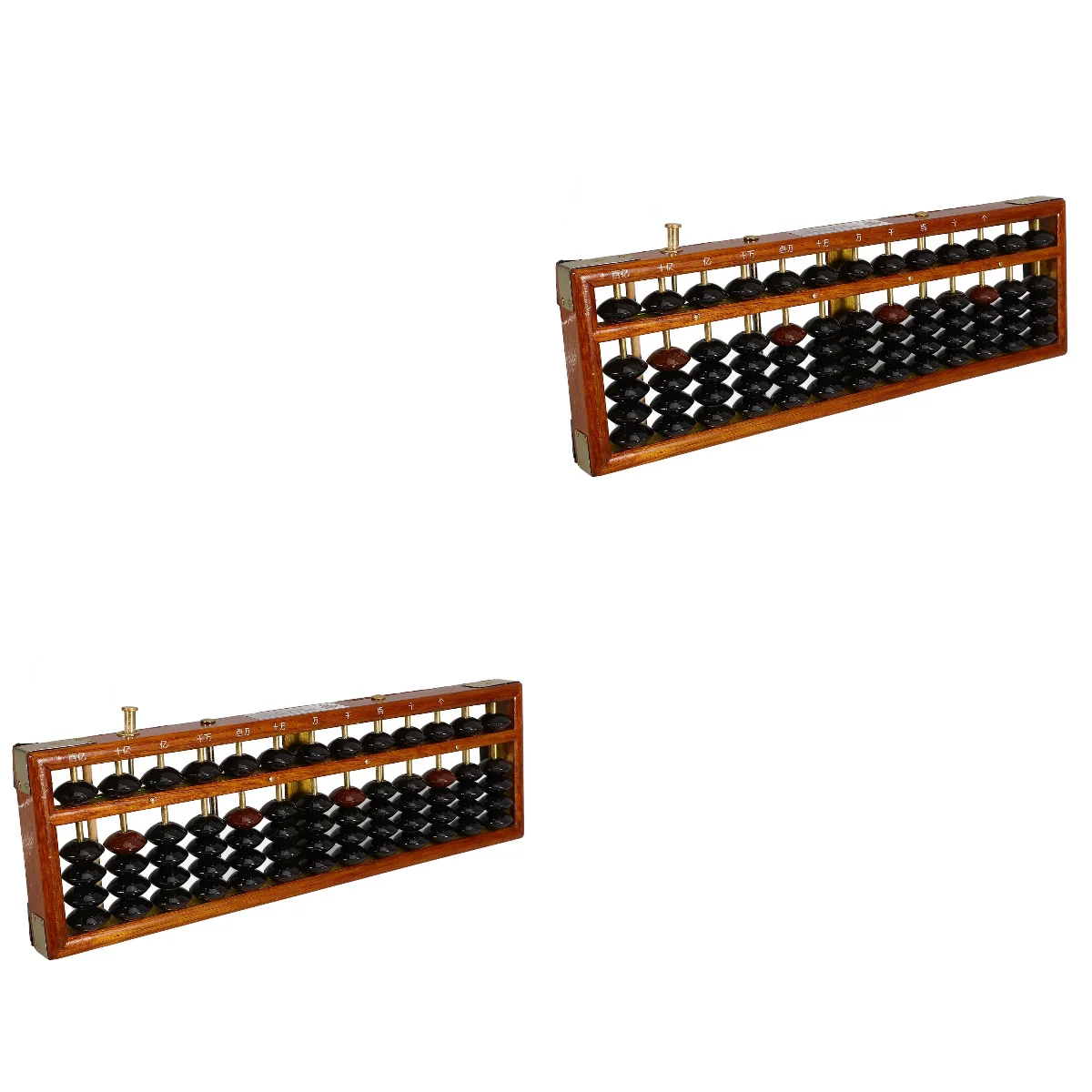 2 Pack Abacus Learning Students Accounting Chinese Style Wooden Black Beads Column Metal Vintage Design Arithmetic