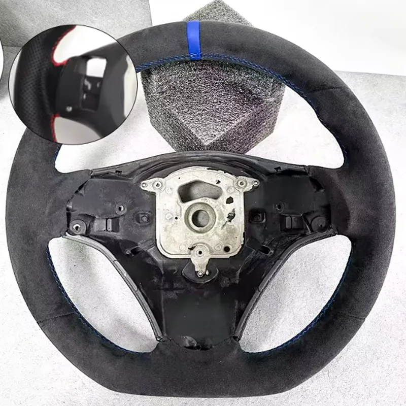 Suitable for BMW E90 E91 E92 E93 E87 E8X E82 steering wheel, all plush flat bottomed steering wheel image 3